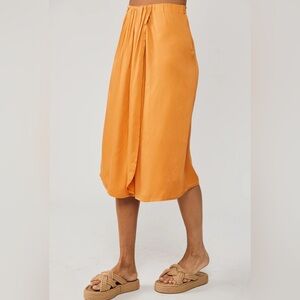 Rue stiic sundial draped skirt, color tangerine, size small, brand new with tags